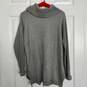 Like new Venus gray cowl neck sweater w/buttons on the back size L